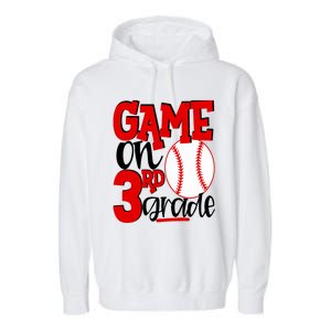 3rd Grade Baseball Player Boy 1st Day Of School Garment-Dyed Fleece Hoodie