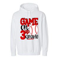 3rd Grade Baseball Player Boy 1st Day Of School Garment-Dyed Fleece Hoodie