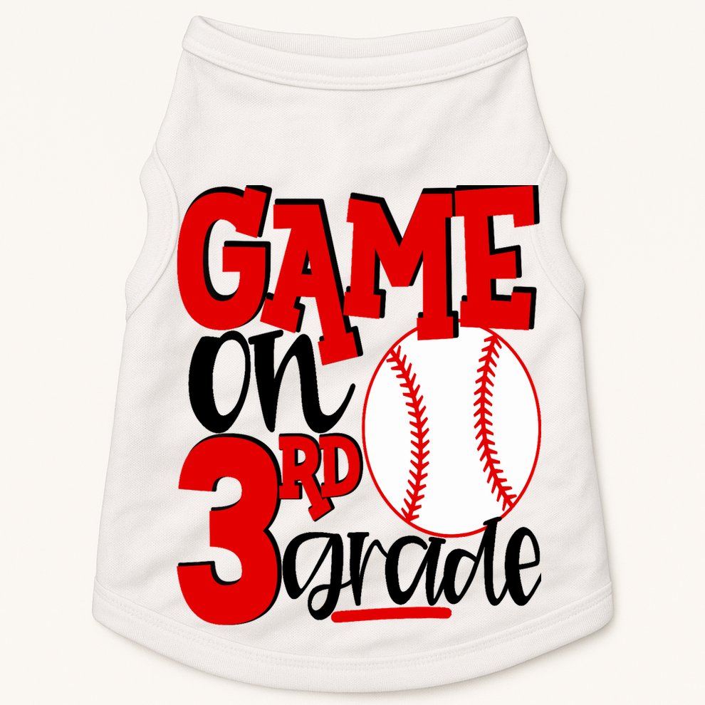 3rd Grade Baseball Player Boy 1st Day Of School Doggie Tank