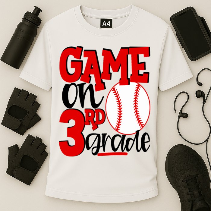 3rd Grade Baseball Player Boy 1st Day Of School Cooling Performance Crew T-Shirt