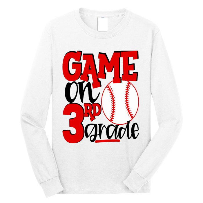 3rd Grade Baseball Player Boy 1st Day Of School Long Sleeve Shirt