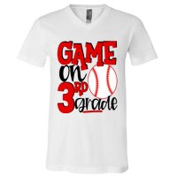 3rd Grade Baseball Player Boy 1st Day Of School V-Neck T-Shirt