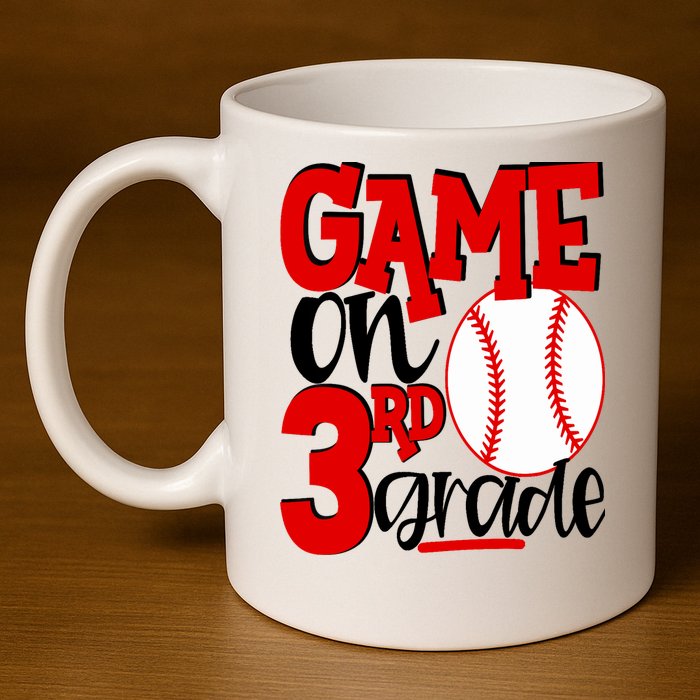 3rd Grade Baseball Player Boy 1st Day Of School 11oz C Handle Ceramic Mug