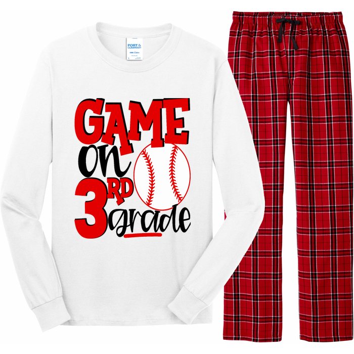 3rd Grade Baseball Player Boy 1st Day Of School Long Sleeve Pajama Set