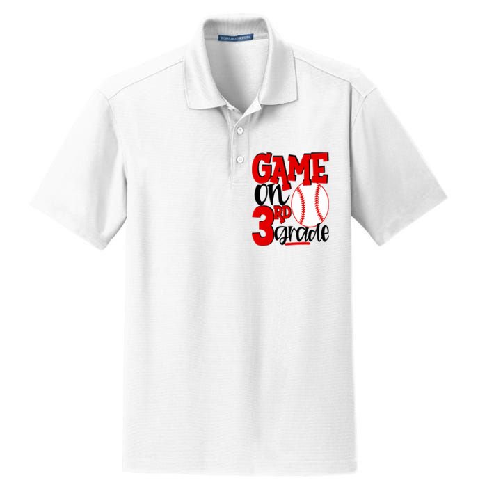 3rd Grade Baseball Player Boy 1st Day Of School Dry Zone Grid Polo