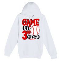 3rd Grade Baseball Player Boy 1st Day Of School Premium Pullover Hoodie