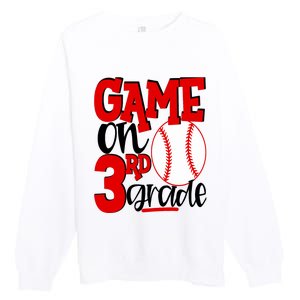 3rd Grade Baseball Player Boy 1st Day Of School Premium Crewneck Sweatshirt