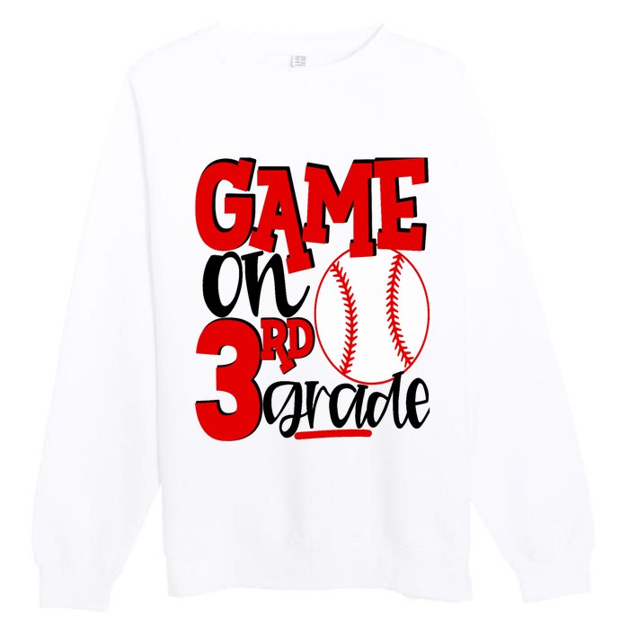 3rd Grade Baseball Player Boy 1st Day Of School Premium Crewneck Sweatshirt