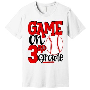 3rd Grade Baseball Player Boy 1st Day Of School Premium T-Shirt