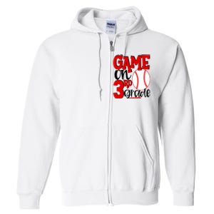 3rd Grade Baseball Player Boy 1st Day Of School Full Zip Hoodie