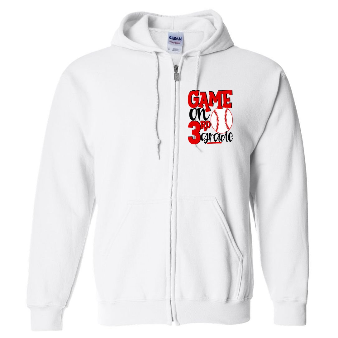 3rd Grade Baseball Player Boy 1st Day Of School Full Zip Hoodie