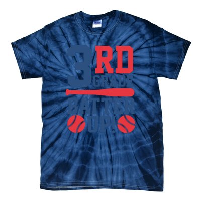 3rd Grade Back To School Third Grade Batter Up Baseball Gift Tie-Dye T-Shirt