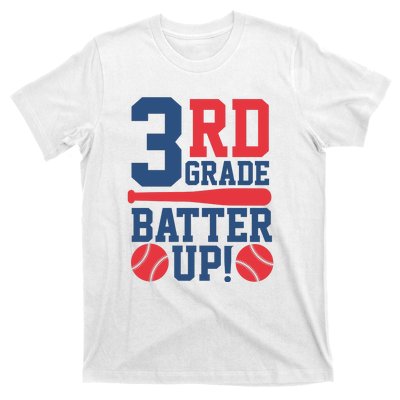 3rd Grade Back To School Third Grade Batter Up Baseball Gift T-Shirt