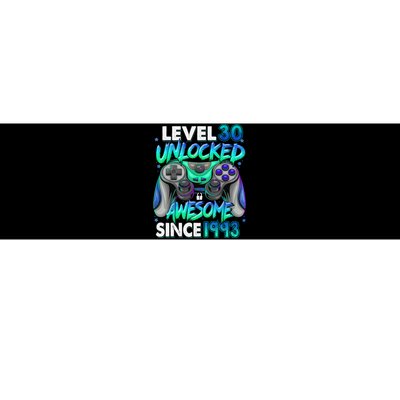 30th Gaming Birthday gift Level 30 Unlocked Awesome Video Game 1993 Birthday Bumper Sticker