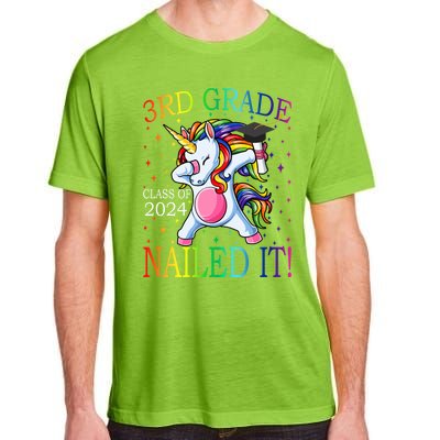 3Rd Grade Class Of 2024 Nailed It Unicorn Gift Adult ChromaSoft Performance T-Shirt