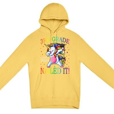 3Rd Grade Class Of 2024 Nailed It Unicorn Gift Premium Pullover Hoodie