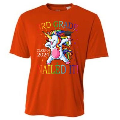 3Rd Grade Class Of 2024 Nailed It Unicorn Gift Cooling Performance Crew T-Shirt