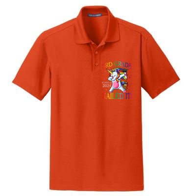 3Rd Grade Class Of 2024 Nailed It Unicorn Gift Dry Zone Grid Polo