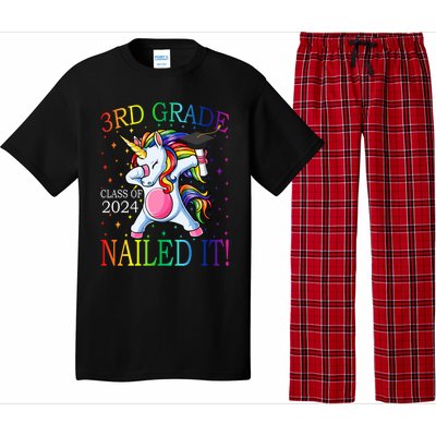 3Rd Grade Class Of 2024 Nailed It Unicorn Gift Pajama Set