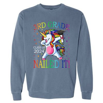 3Rd Grade Class Of 2024 Nailed It Unicorn Gift Garment-Dyed Sweatshirt