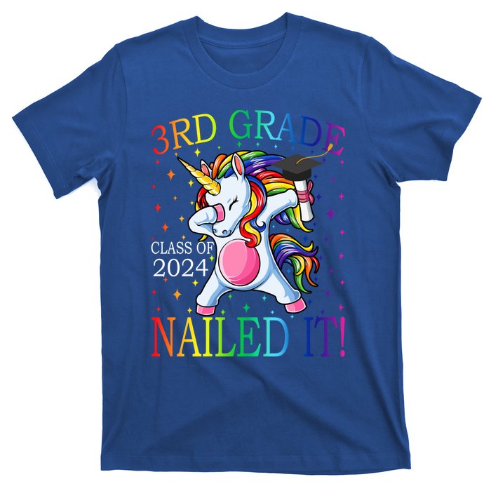 3Rd Grade Class Of 2024 Nailed It Unicorn Gift T-Shirt