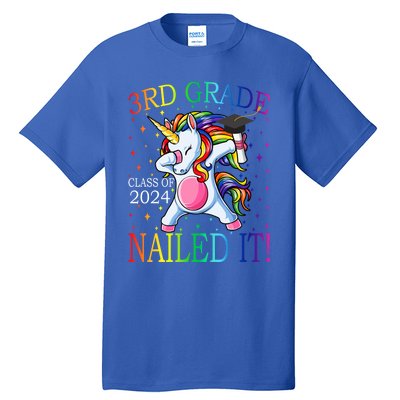 3Rd Grade Class Of 2024 Nailed It Unicorn Gift Tall T-Shirt