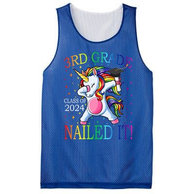 3Rd Grade Class Of 2024 Nailed It Unicorn Gift Mesh Reversible Basketball Jersey Tank