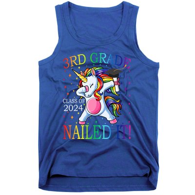 3Rd Grade Class Of 2024 Nailed It Unicorn Gift Tank Top