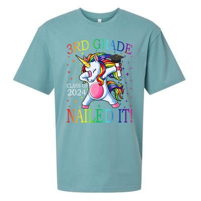 3Rd Grade Class Of 2024 Nailed It Unicorn Gift Sueded Cloud Jersey T-Shirt