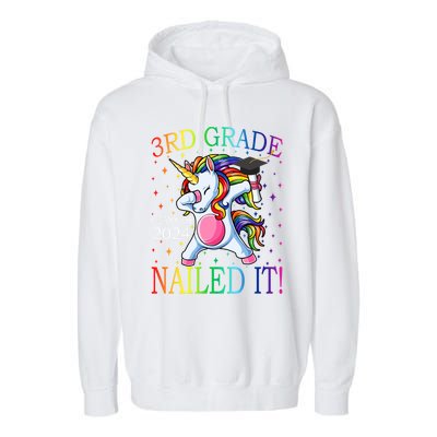 3Rd Grade Class Of 2024 Nailed It Unicorn Gift Garment-Dyed Fleece Hoodie