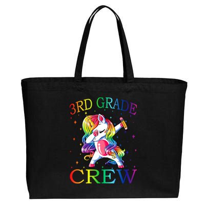 3Rd Grade Crew Unicorn Dabbing Gift Cotton Canvas Jumbo Tote