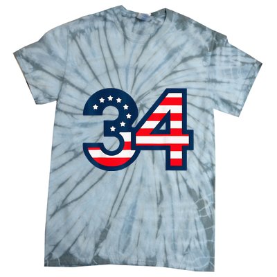 34 Guilty Counts Trial Judge Usa Flag Tie-Dye T-Shirt