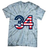 34 Guilty Counts Trial Judge Usa Flag Tie-Dye T-Shirt