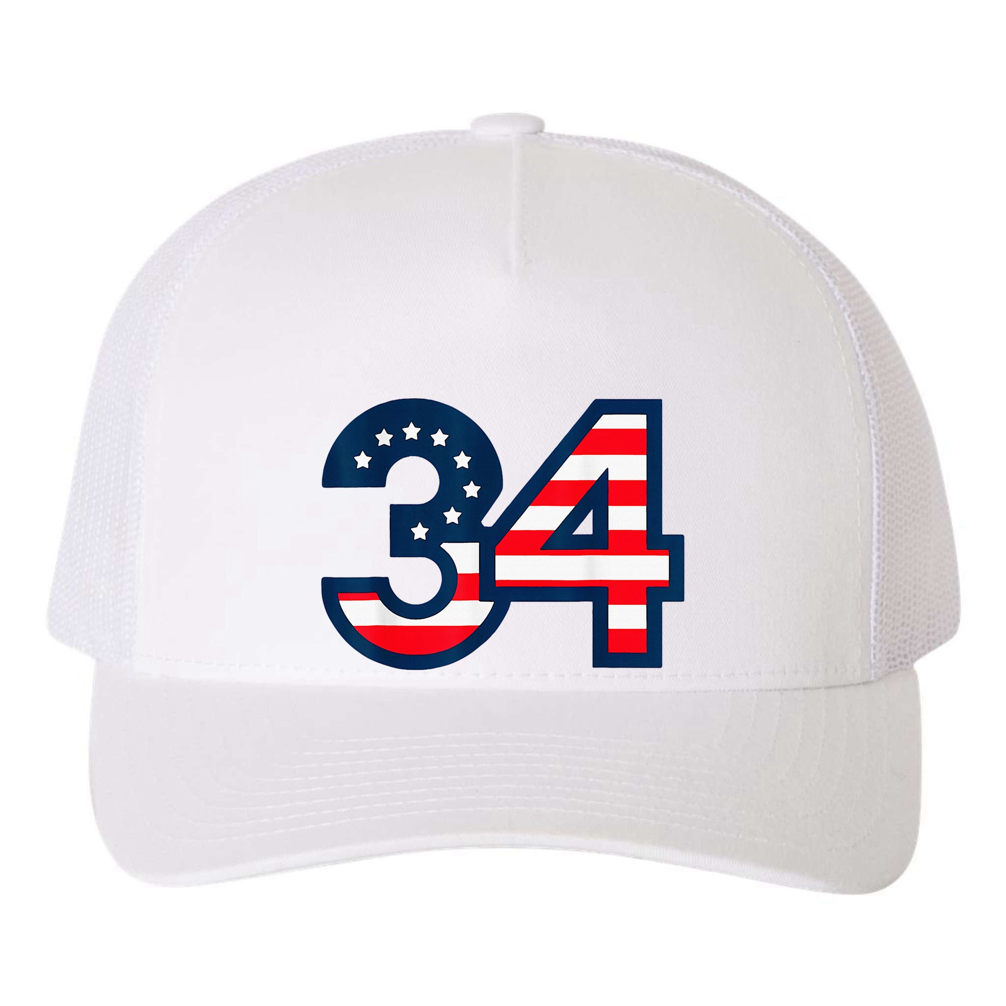 34 Guilty Counts Trial Judge Usa Flag Yupoong Adult 5-Panel Trucker Hat