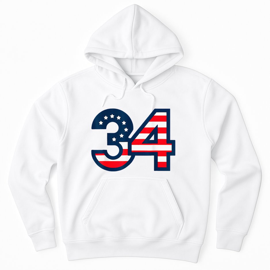 34 Guilty Counts Trial Judge Usa Flag Hoodie