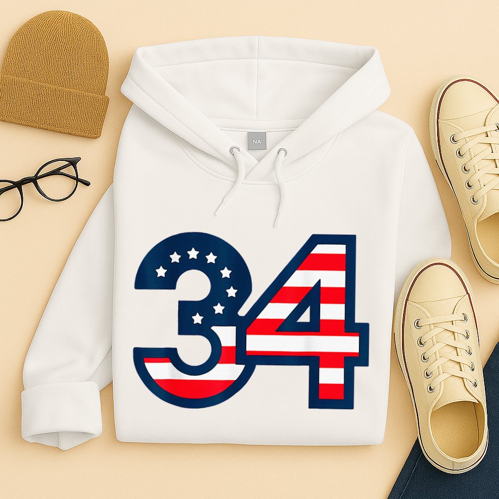 34 Guilty Counts Trial Judge Usa Flag Hoodie