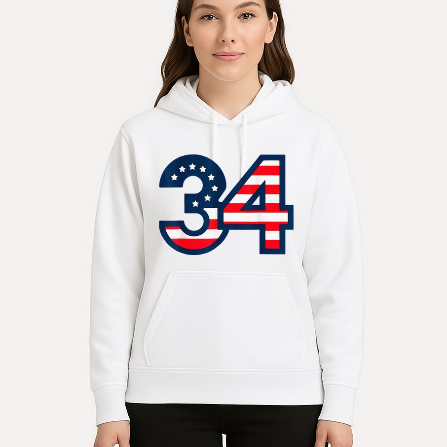 34 Guilty Counts Trial Judge Usa Flag Hoodie