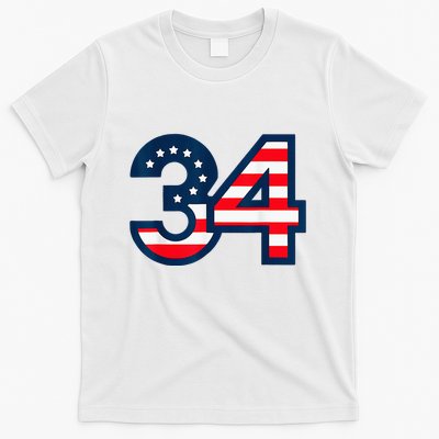 34 Guilty Counts Trial Judge Usa Flag T-Shirt
