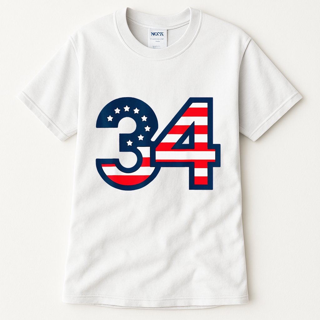 34 Guilty Counts Trial Judge Usa Flag Tall T-Shirt
