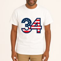 34 Guilty Counts Trial Judge Usa Flag Tall T-Shirt