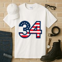 34 Guilty Counts Trial Judge Usa Flag Tall T-Shirt