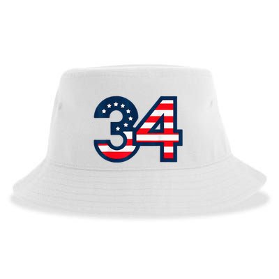 34 Guilty Counts Trial Judge Usa Flag Sustainable Bucket Hat