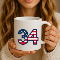 34 Guilty Counts Trial Judge Usa Flag Mug