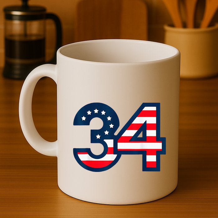 34 Guilty Counts Trial Judge Usa Flag Mug