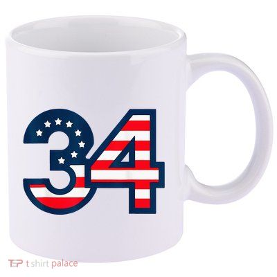 34 Guilty Counts Trial Judge Usa Flag 11oz C Handle Ceramic Mug