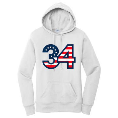 34 Guilty Counts Trial Judge Usa Flag Women's Pullover Hoodie