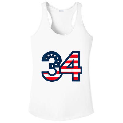 34 Guilty Counts Trial Judge Usa Flag Ladies PosiCharge Competitor Racerback Tank