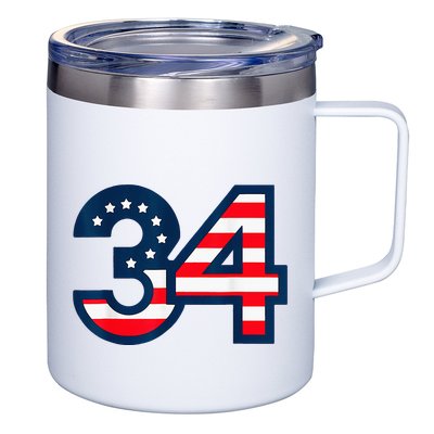 34 Guilty Counts Trial Judge Usa Flag 12oz Stainless Steel Coffee Mug
