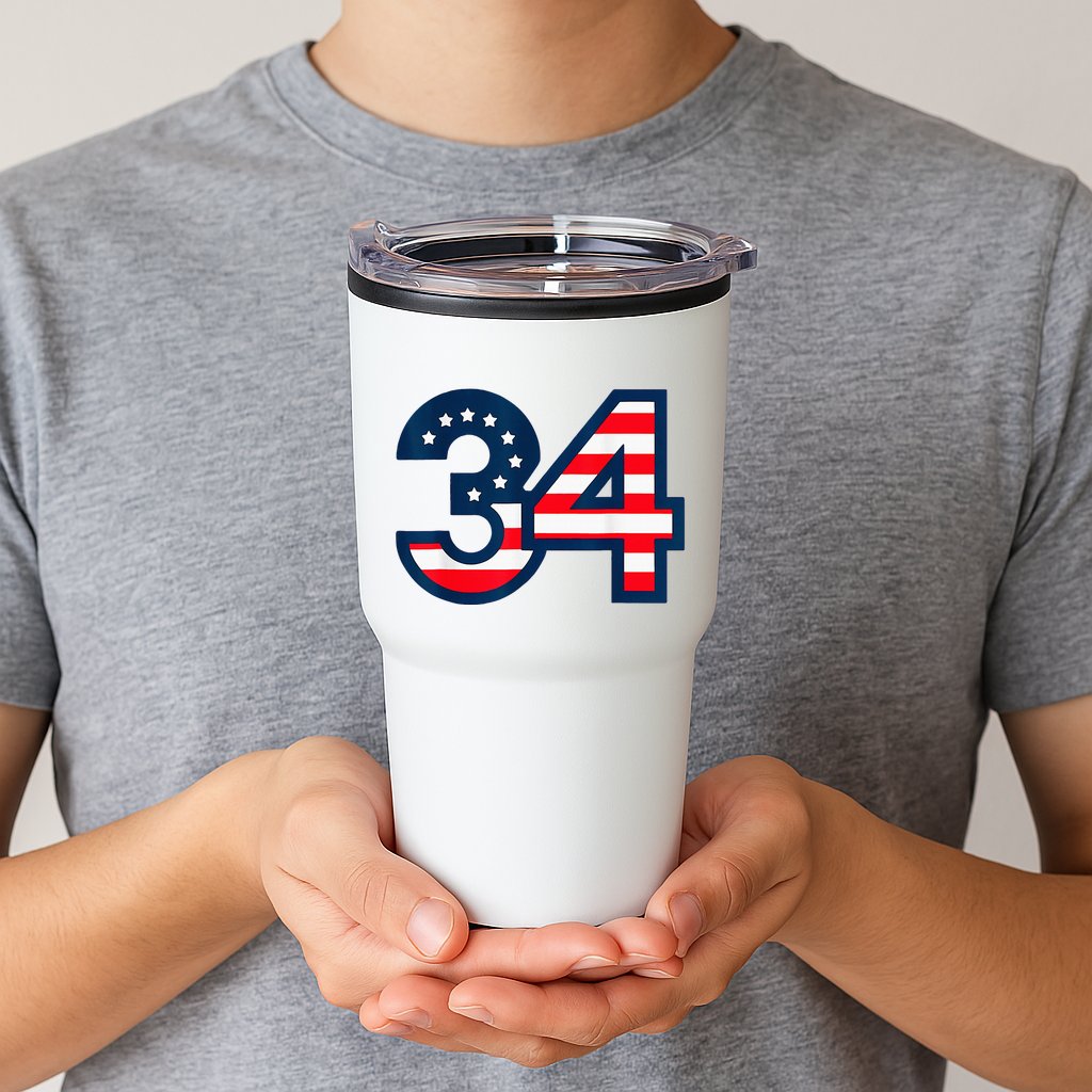 34 Guilty Counts Trial Judge Usa Flag Tumbler