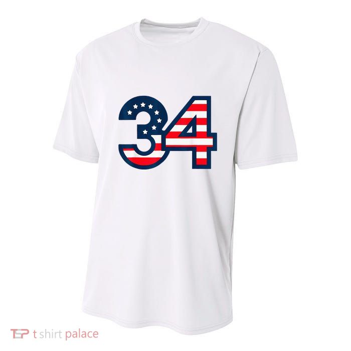 34 Guilty Counts Trial Judge Usa Flag Youth Performance Sprint T-Shirt